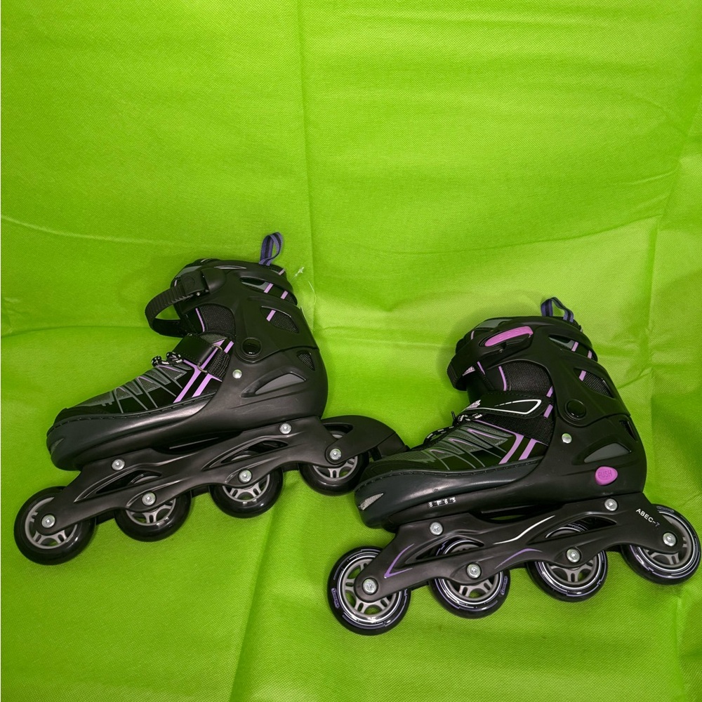 Black and Purple Adjustable Inline Skates SIze 5-8